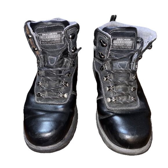Skechers Sz. 9 Men's 64521 Black Segment Ander Ankle Boot Relaxed Fit Waterproof - Picture 1 of 10